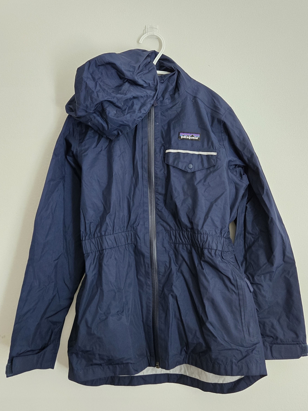 Patagonia Navy Hooded Trench Coat